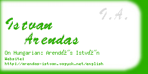 istvan arendas business card